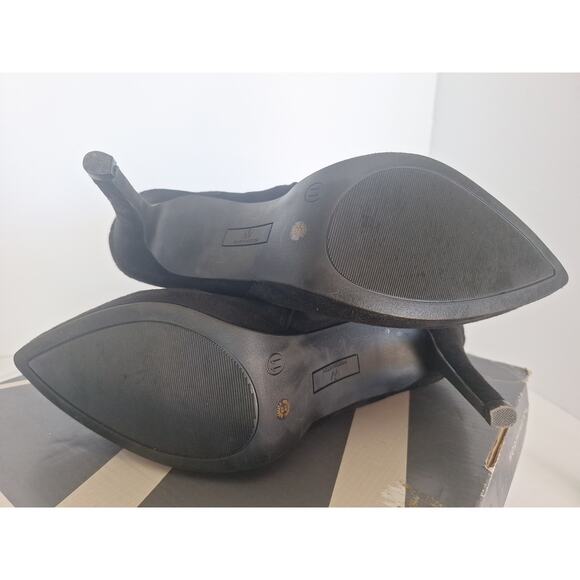 Worthington Brontë Black Suede Heeled Ankle Boots 11M Memory Foam- NIB - Picture 8 of 9